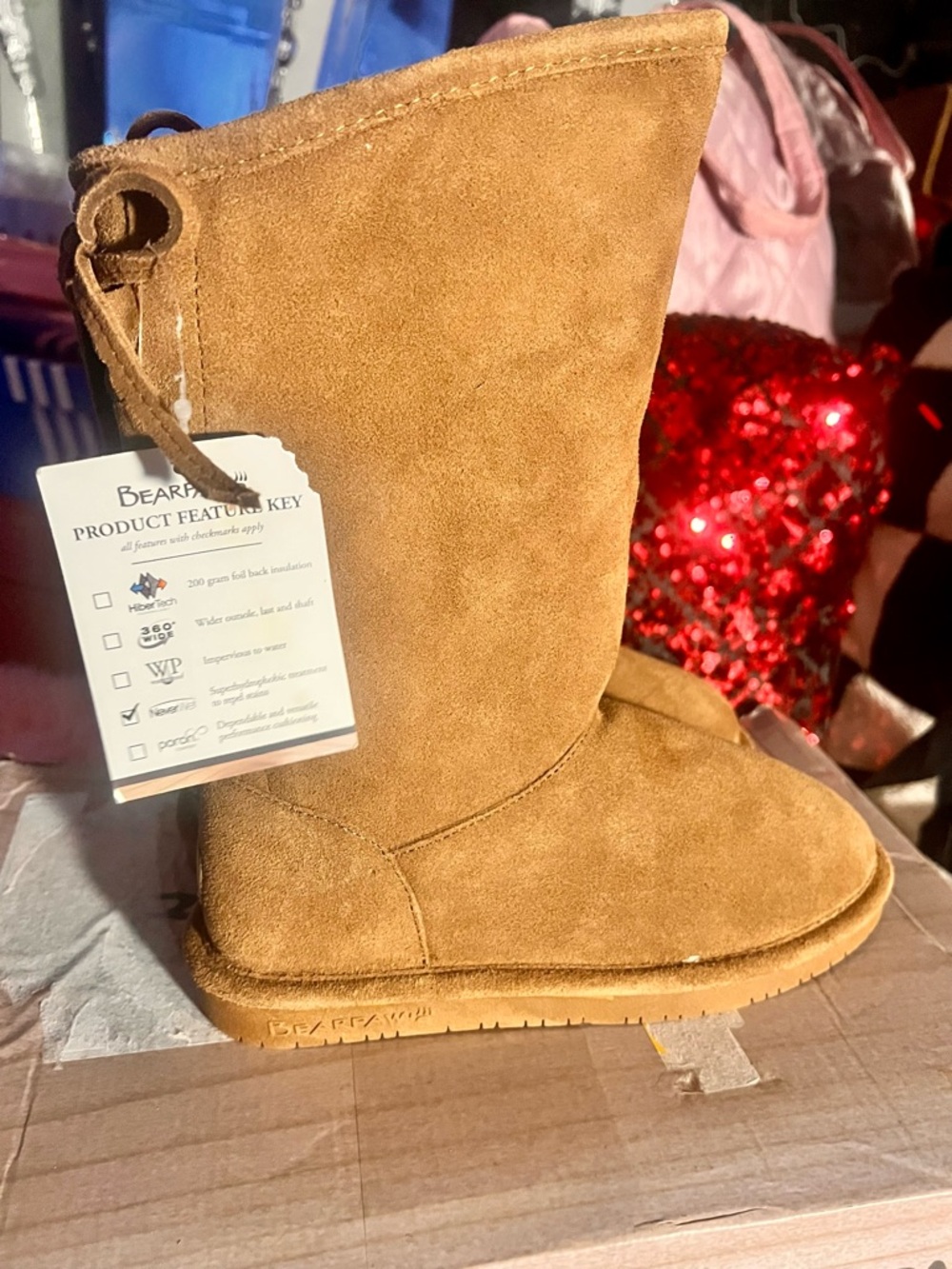 BearPaw Chestnut Suede Mid-Calf Boot